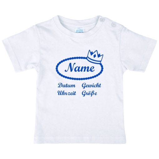 Baby T-Shirt mit Namen in royal