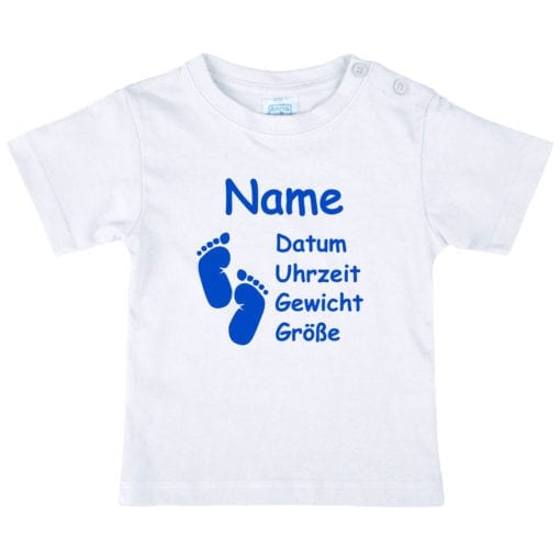 Baby T-Shirt mit Namen in royal