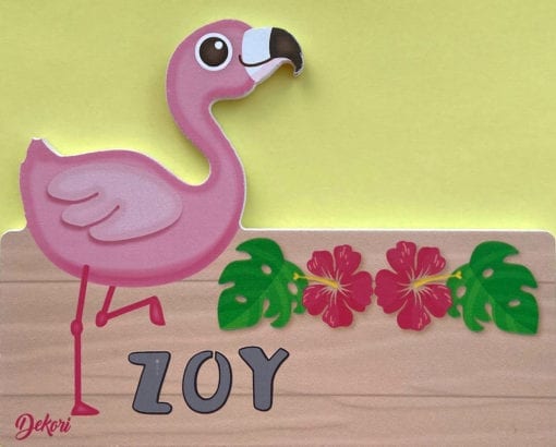 Holztafel Größe 1 - Motiv Flamingo